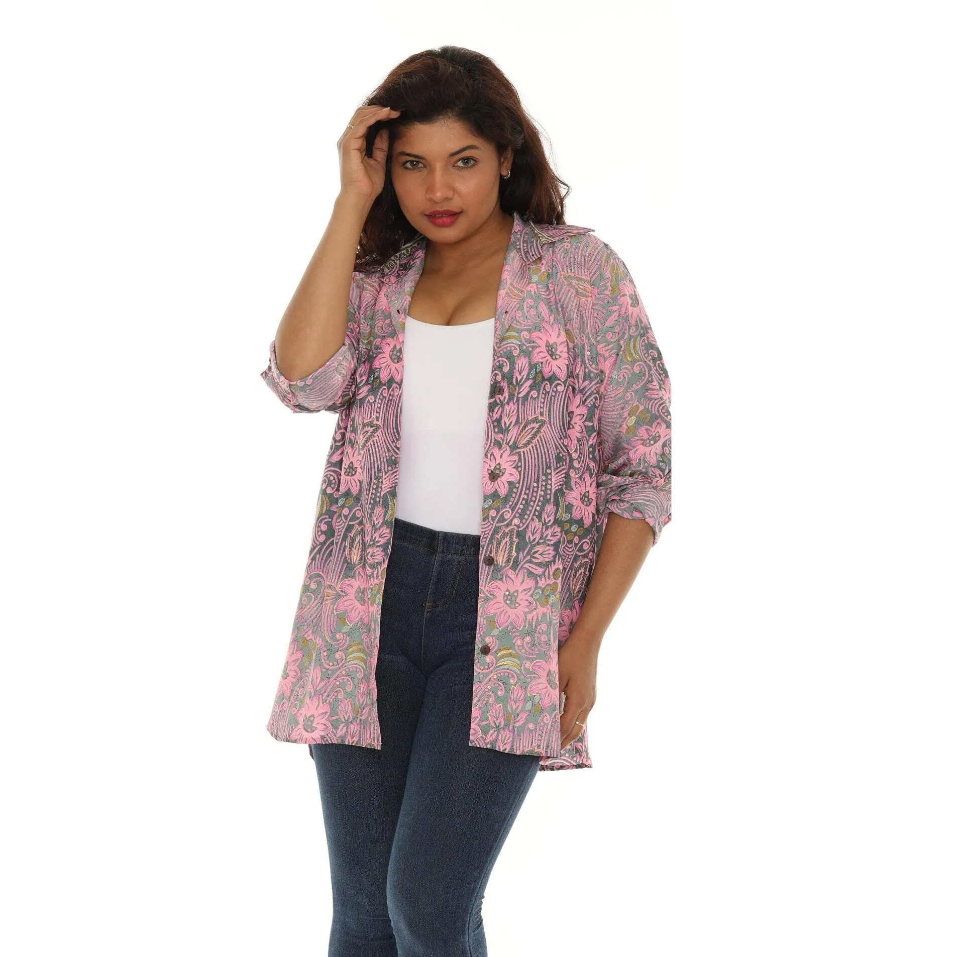 Women's Floral Printed Button-Down Shirt - Regular & Plus Sizes Available sold by Zulily product image thumbnail 2