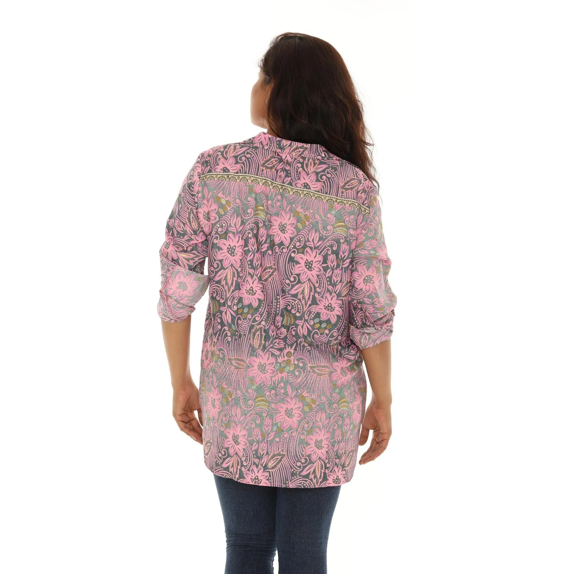 Women's Floral Printed Button-Down Shirt - Regular & Plus Sizes Available sold by Zulily product image thumbnail 5