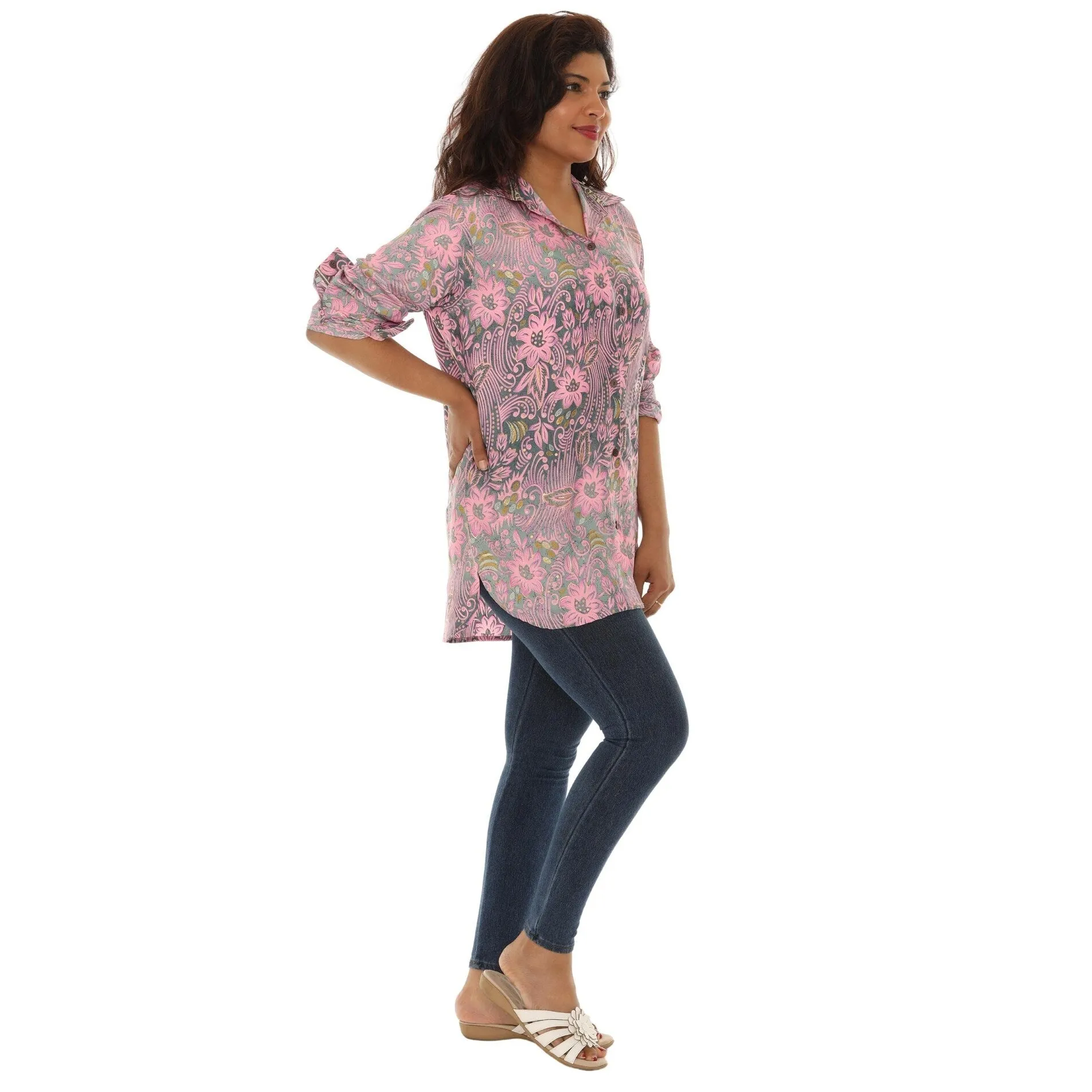 Women's Floral Printed Button-Down Shirt - Regular & Plus Sizes Available sold by Zulily product image thumbnail 4