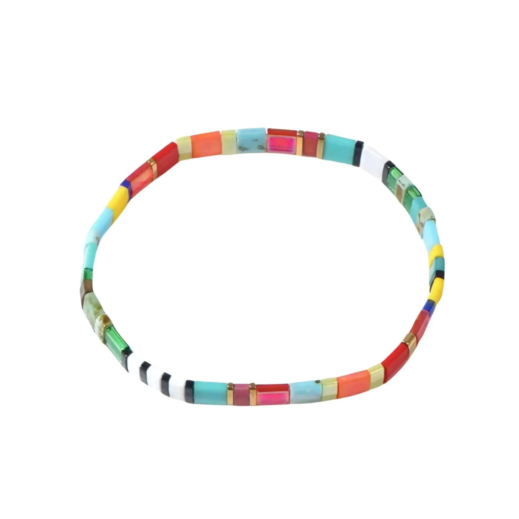 Pink Yellow Navy Tila Beaded Stretch Bracelet - Pink Yellow Navy sold by Zulily