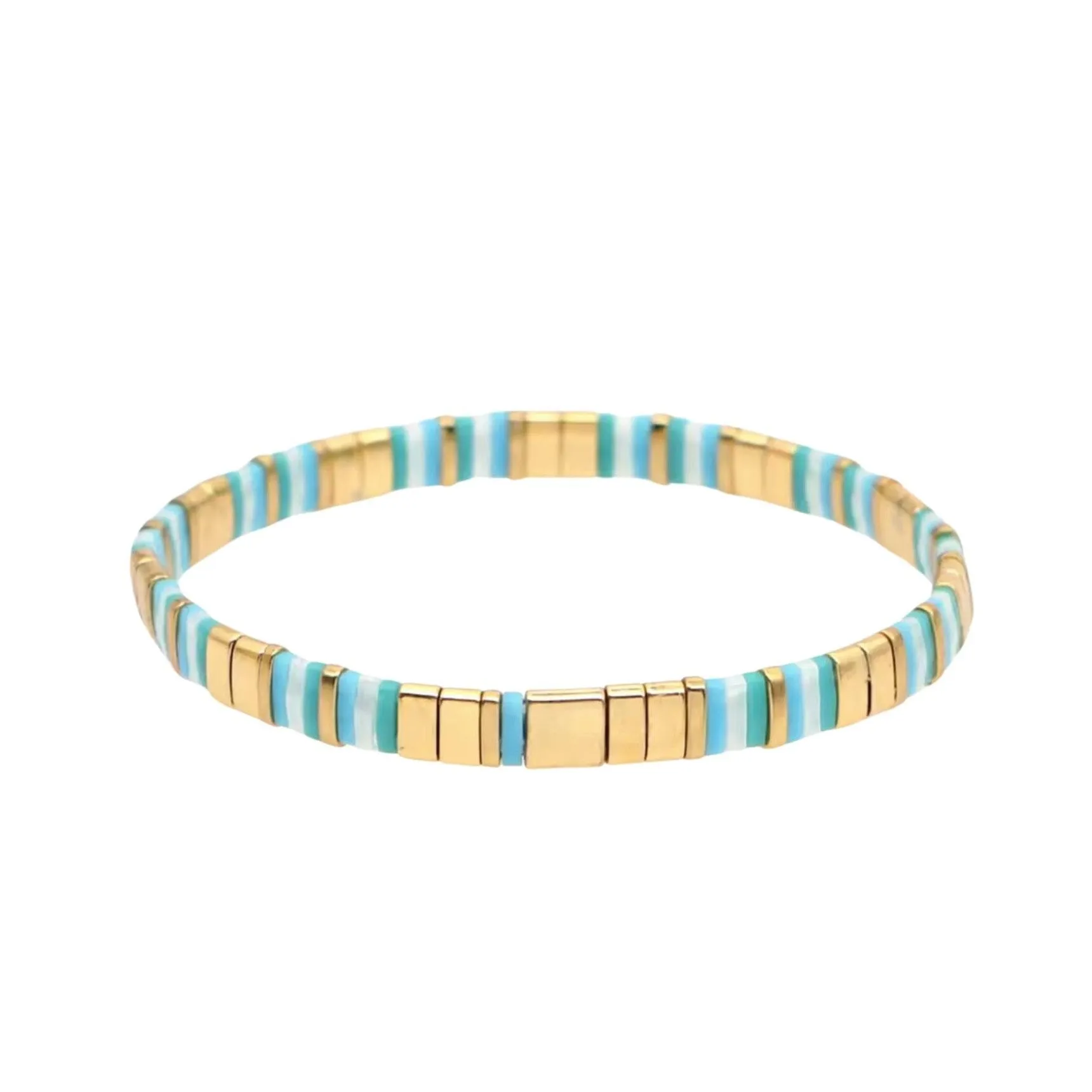 Earth Tone & White Tila Beaded Stretch Bracelet - Earth Tone & White sold by Zulily