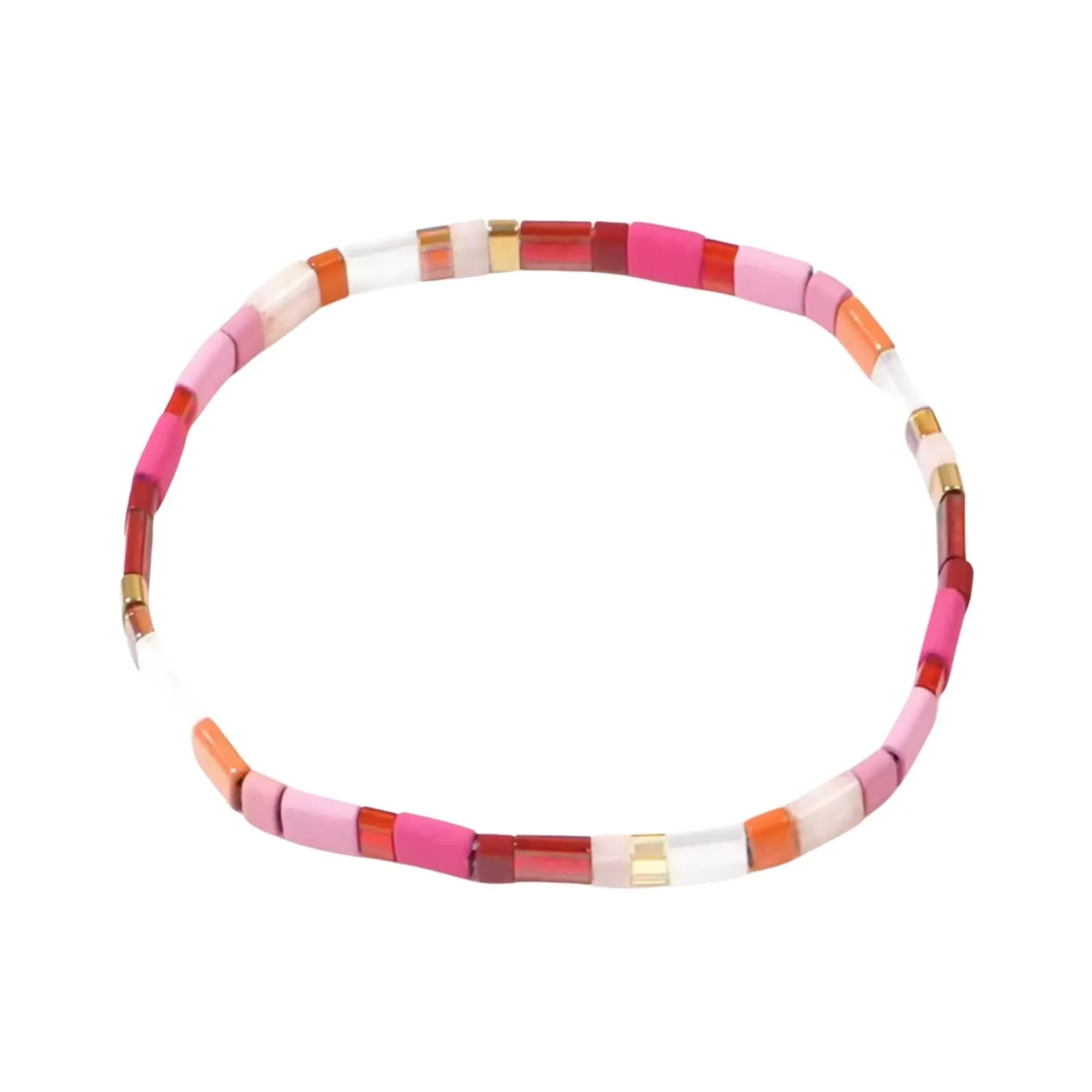 Purple Red Tila Beaded Stretch Bracelet - Purple Red sold by Zulily