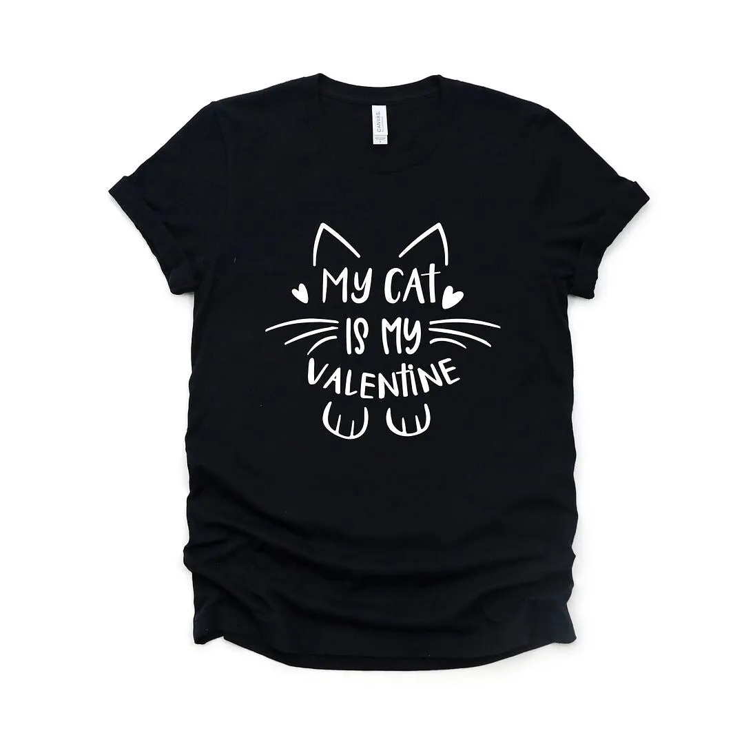 My Cat Is My Valentine Short Sleeve Crewnneck Tee sold by Zulily product image thumbnail 2