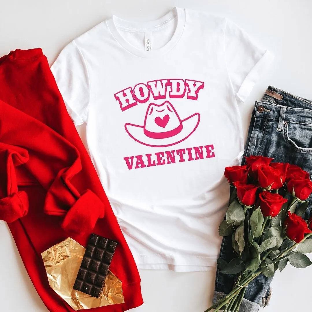 Howdy Valentine Short Sleeve Crewnneck Tee sold by Zulily