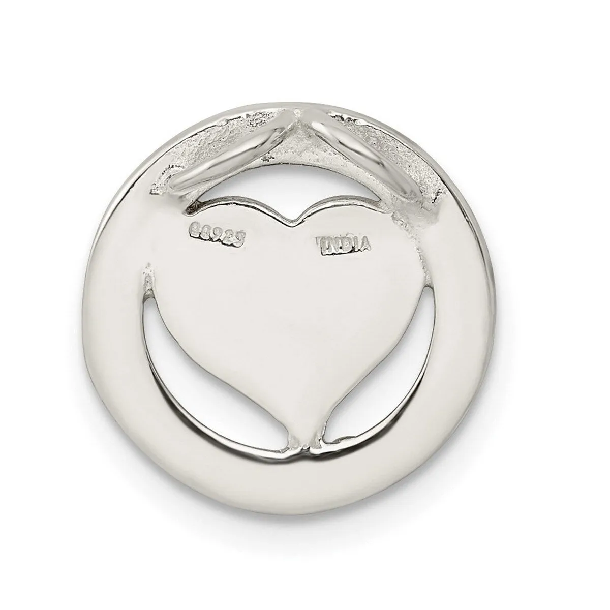 Curata 925 Sterling Silver Glitter Infused and Cubic Zirconia Heart Chain Slide Pendant sold by Zulily product image thumbnail 2