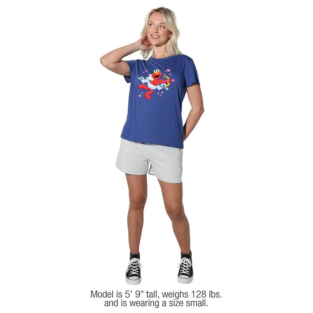Sesame Street Valentine's Day Cupid Elmo Women's Loose T Shirt, Royal sold by Zulily product image thumbnail 3