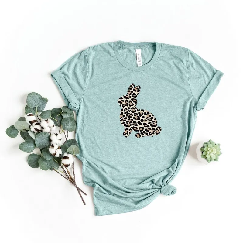 Leopard Bunny Short Sleeve Crewnneck Tee sold by Zulily