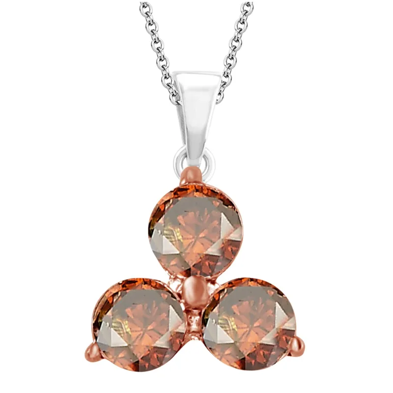 Sterling Silver 0.22cttw Red Diamond 3- Stone Pendant sold by Zulily