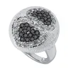 Sterling Silver with Natural Black Spinel and White Topaz Heart Ring sold by Zulily