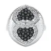 Sterling Silver with Natural Black Spinel and White Topaz Heart Ring sold by Zulily