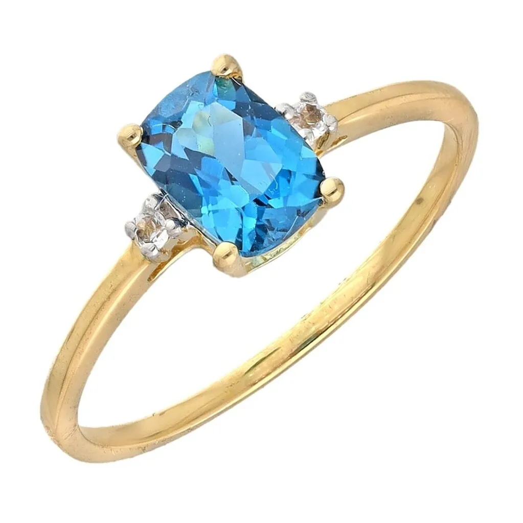 YS Gems Gold Plated Silver London Blue Topaz Gemstone Solitaire Ring sold by Zulily