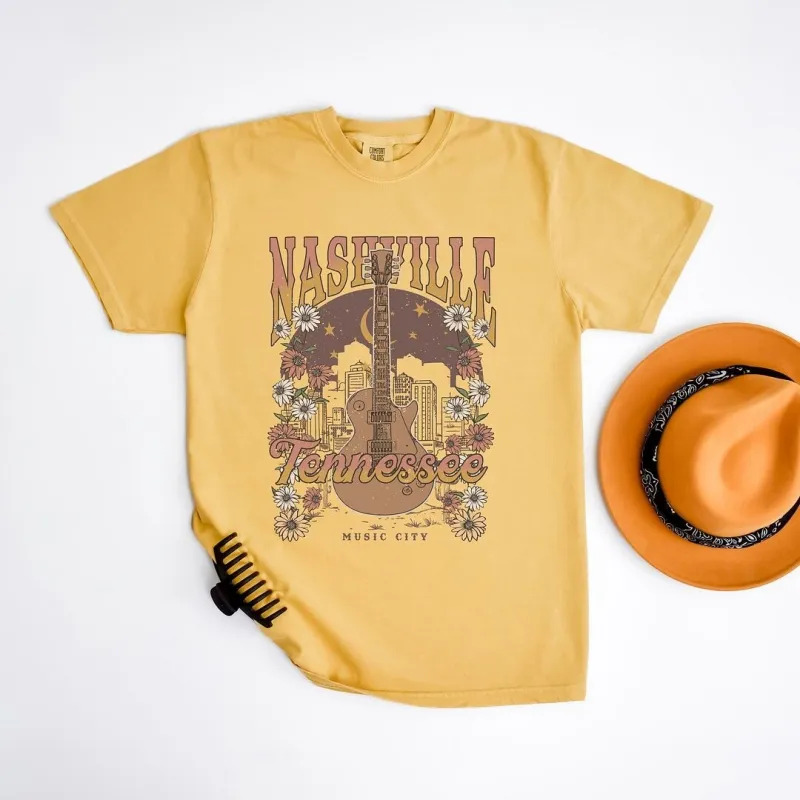 Nashville Tennessee Flowers Garment Dyed Tee sold by Zulily