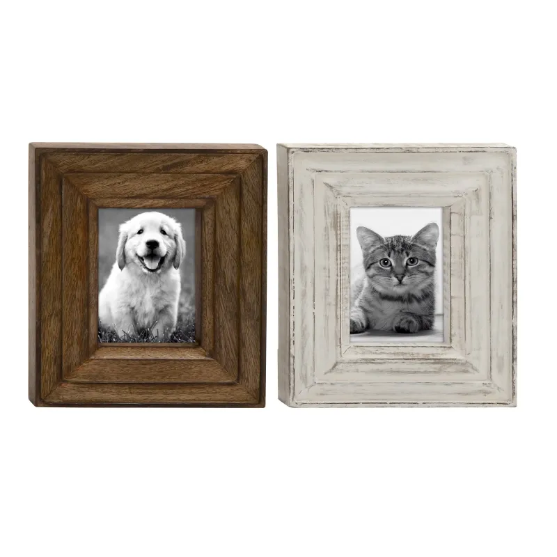 The Novogratz Brown Mango Wood 1 Slot Photo Frame (Set of 2) sold by Zulily