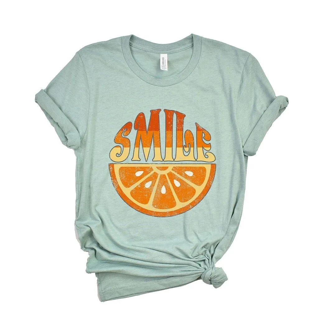 Smile Orange Short Sleeve Crewnneck Tee sold by Zulily product image thumbnail 2