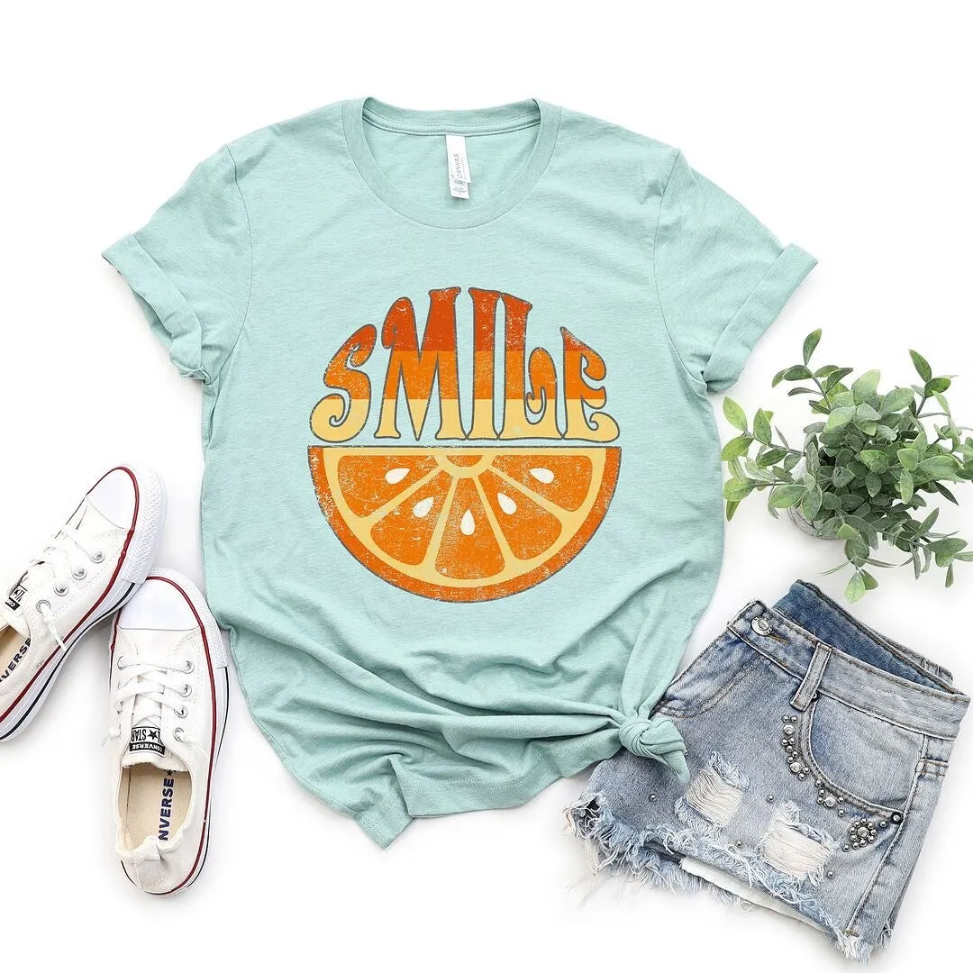 Smile Orange Short Sleeve Crewnneck Tee sold by Zulily