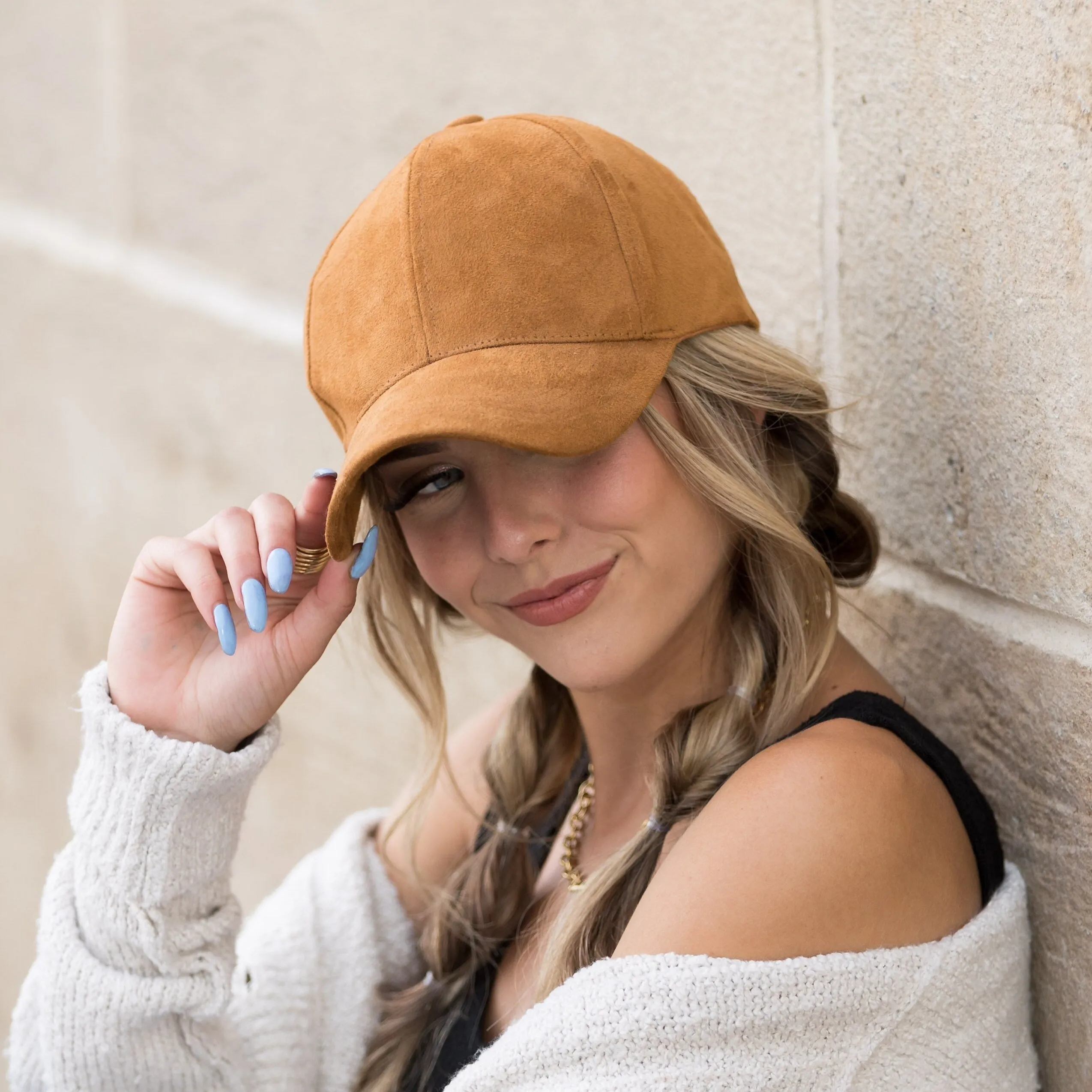 Suede Boyfriend Ball Cap Hat sold by Zulily product image thumbnail 2