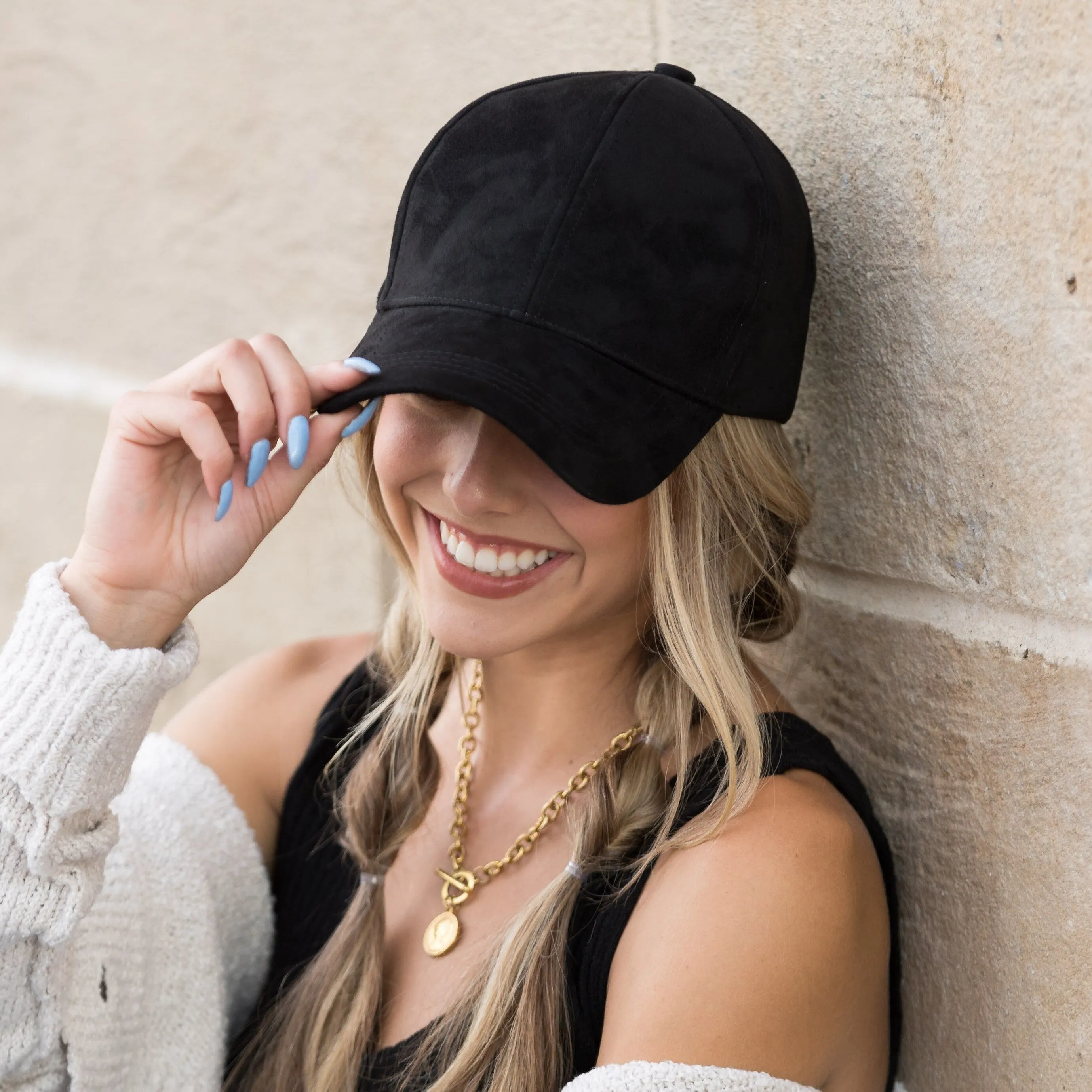 Suede Boyfriend Ball Cap Hat sold by Zulily product image thumbnail 4