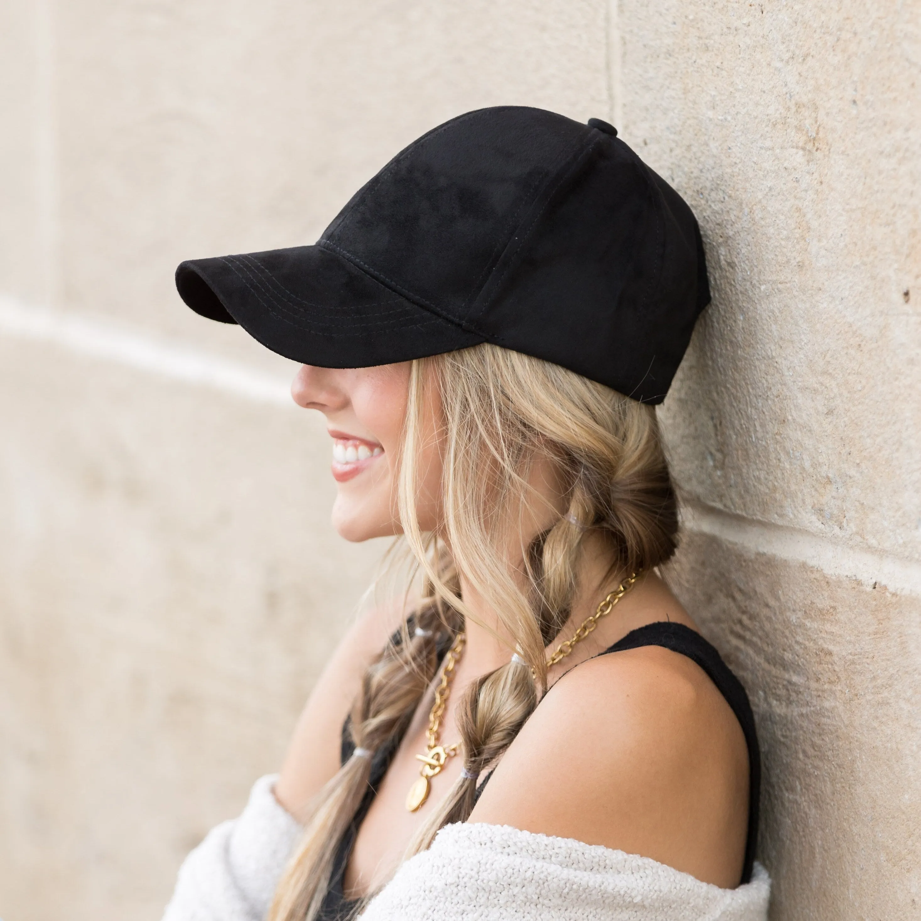 Suede Boyfriend Ball Cap Hat sold by Zulily product image thumbnail 5