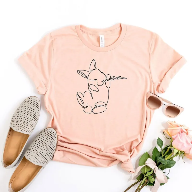 Hand Drawn Bunny Short Sleeve Crewnneck Tee sold by Zulily