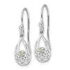 Curata 925 Sterling Silver Rhodium Plated Filigree Peridot Hook Earrings - 26x9mm sold by Zulily
