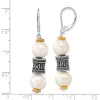 Curata 925 Sterling Silver Leverback Artisan Oxidized With 14k 8/10mm Freshwater Cultured Pearl and Barrel Earrings - sold by Zulily
