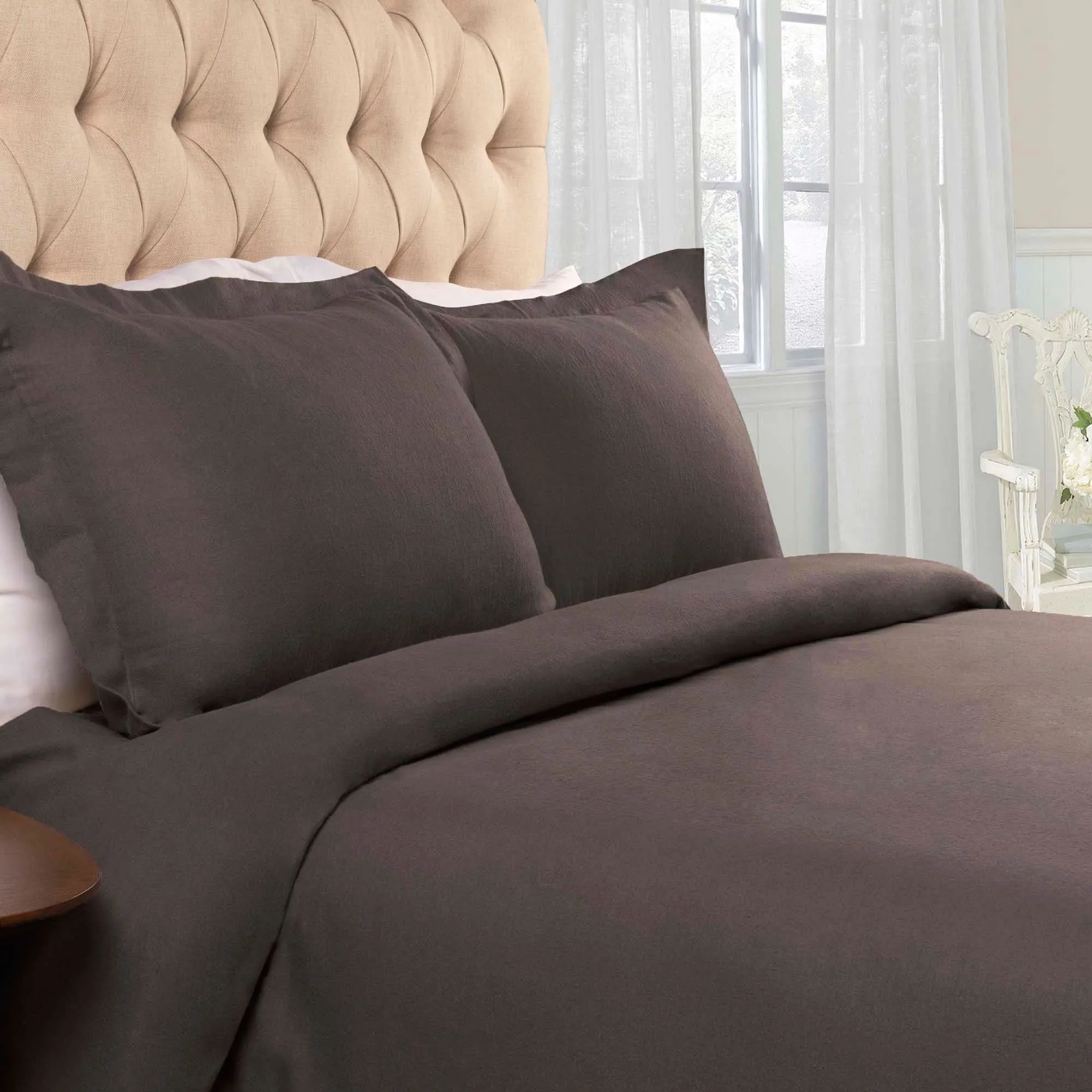 Superior Classic Solid Flannel Cotton Duvet Cover Set sold by Zulily product image thumbnail 5