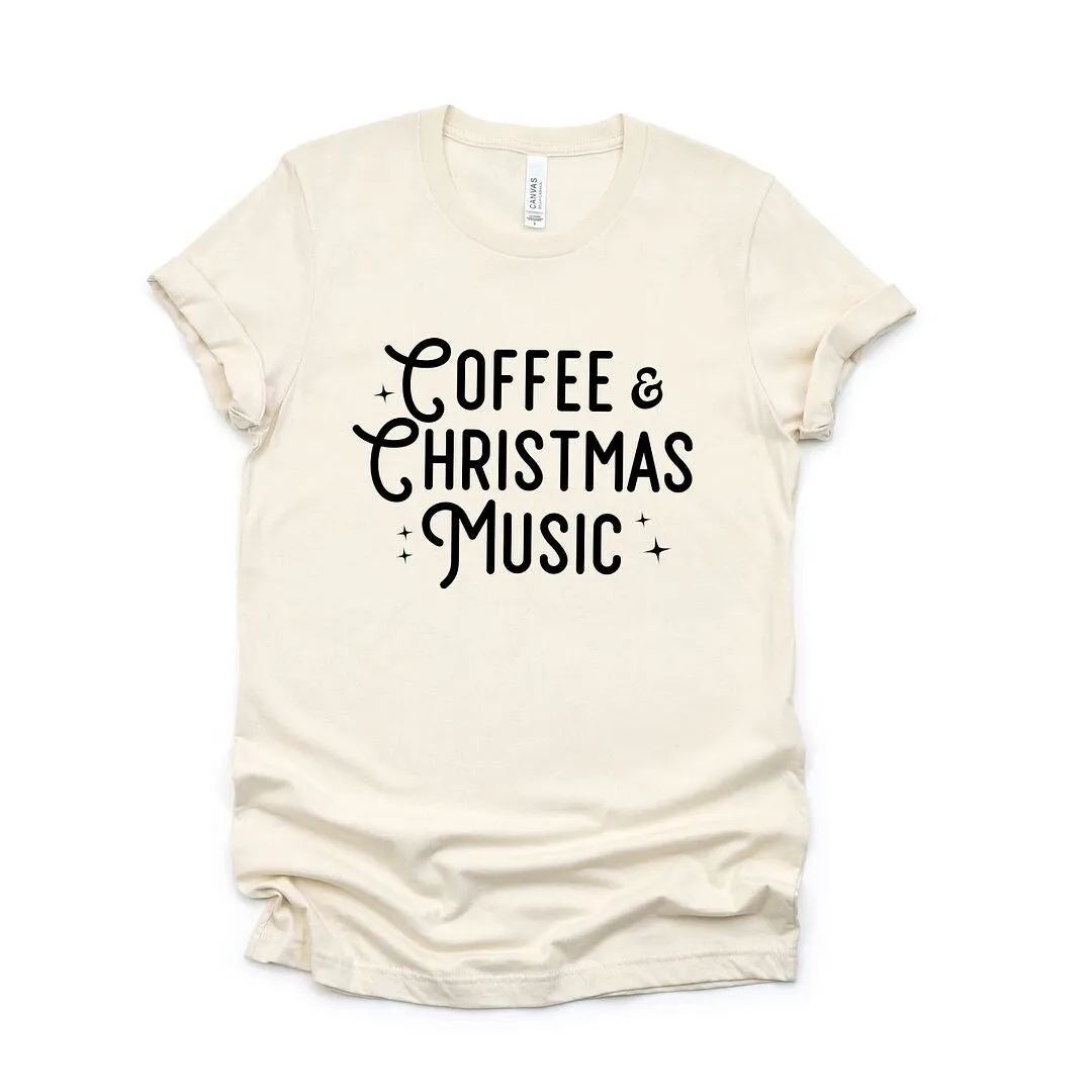 Coffee And Christmas Music Short Sleeve Crewnneck Tee sold by Zulily product image thumbnail 2