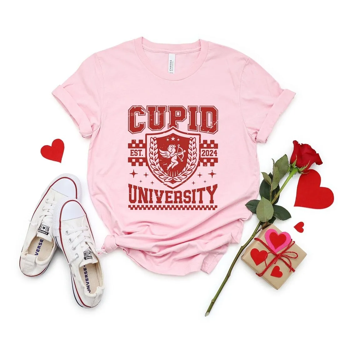 Cupid University Checkered Short Sleeve Crewnneck Tee sold by Zulily
