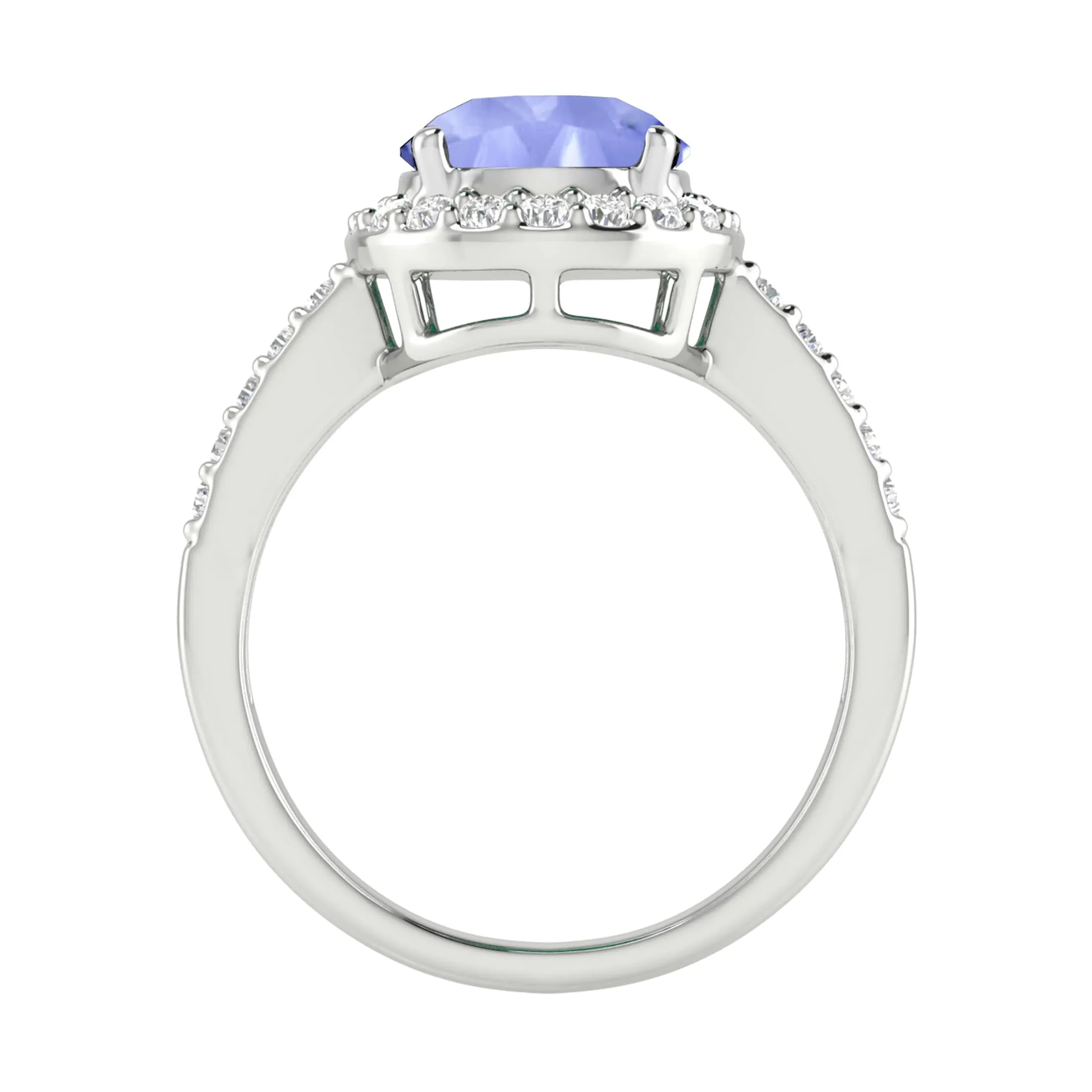Sterling Silver Natural Tanzanite and White Topaz Halo Ring sold by Zulily product image thumbnail 2