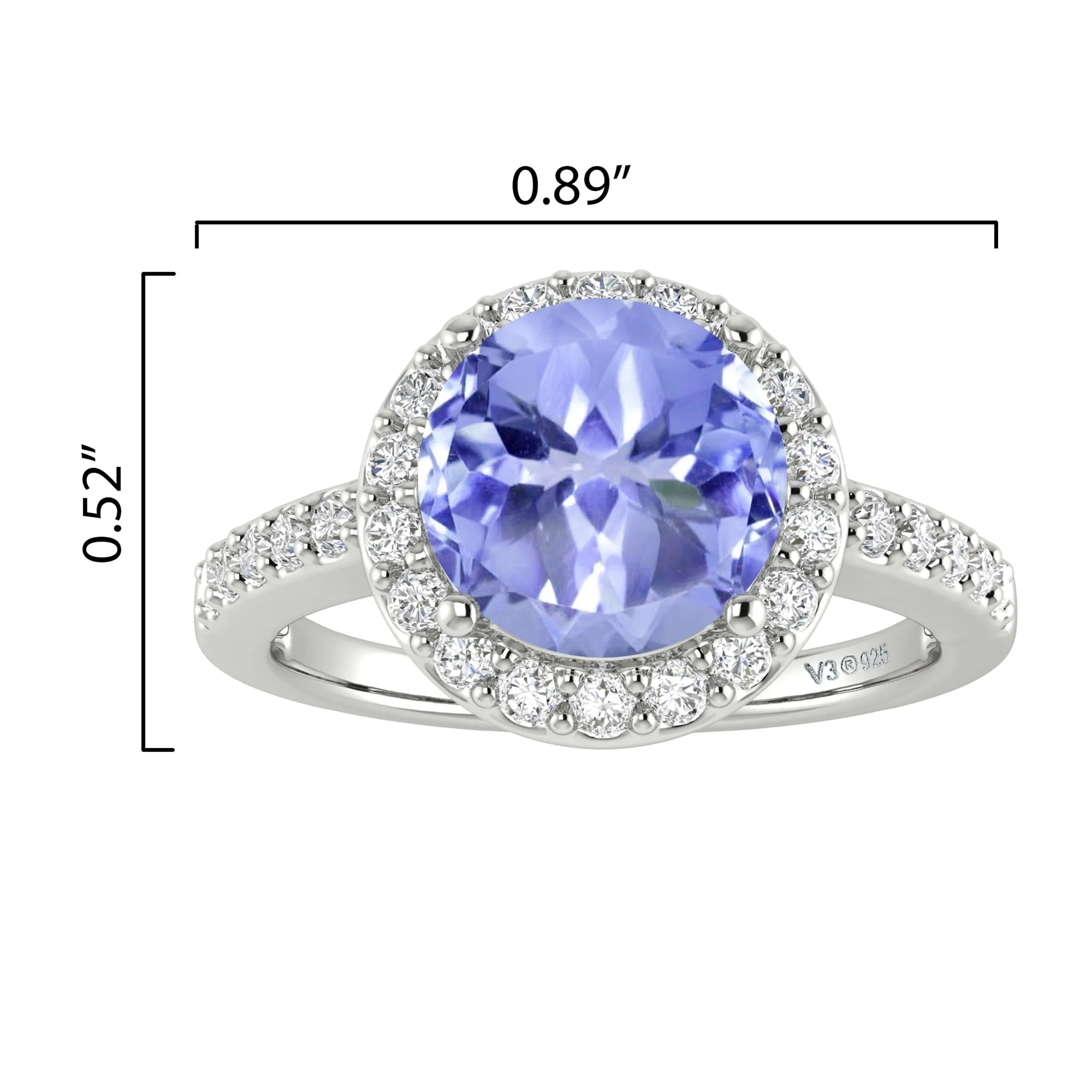Sterling Silver Natural Tanzanite and White Topaz Halo Ring sold by Zulily product image thumbnail 5