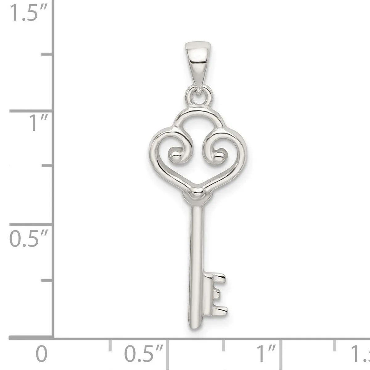 Curata 925 Sterling Silver 18" Polished Heart Key Pendant Necklace sold by Zulily product image thumbnail 4