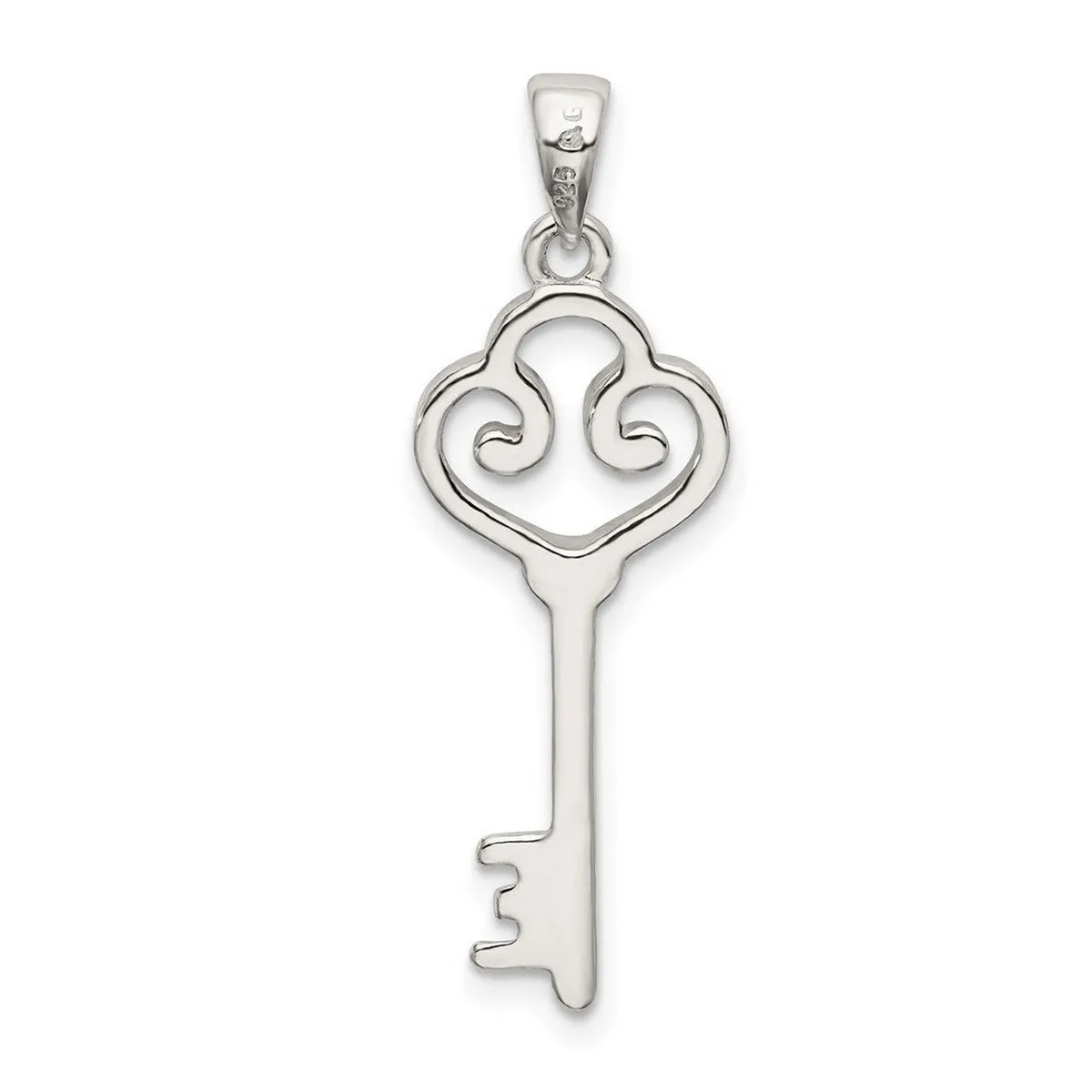 Curata 925 Sterling Silver 18" Polished Heart Key Pendant Necklace sold by Zulily product image thumbnail 2