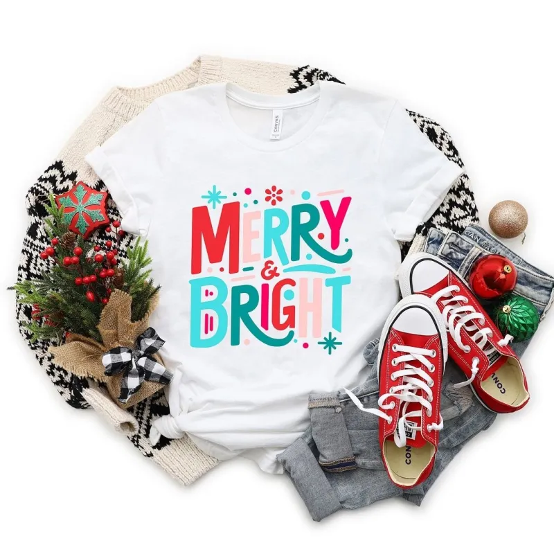 Merry And Bright Abstract Short Sleeve Crewnneck Tee sold by Zulily