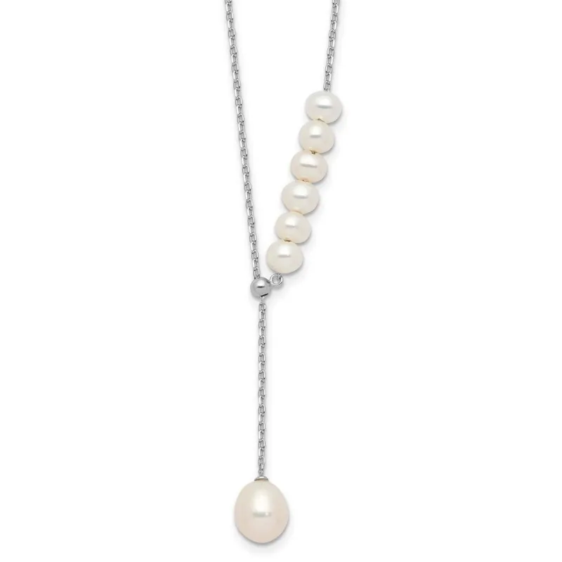 Curata 925 Sterling Silver Rhodium Plated 4.5 8.5mm Fwc Pearl With 1.75" Extension Necklace 15.5" sold by Zulily