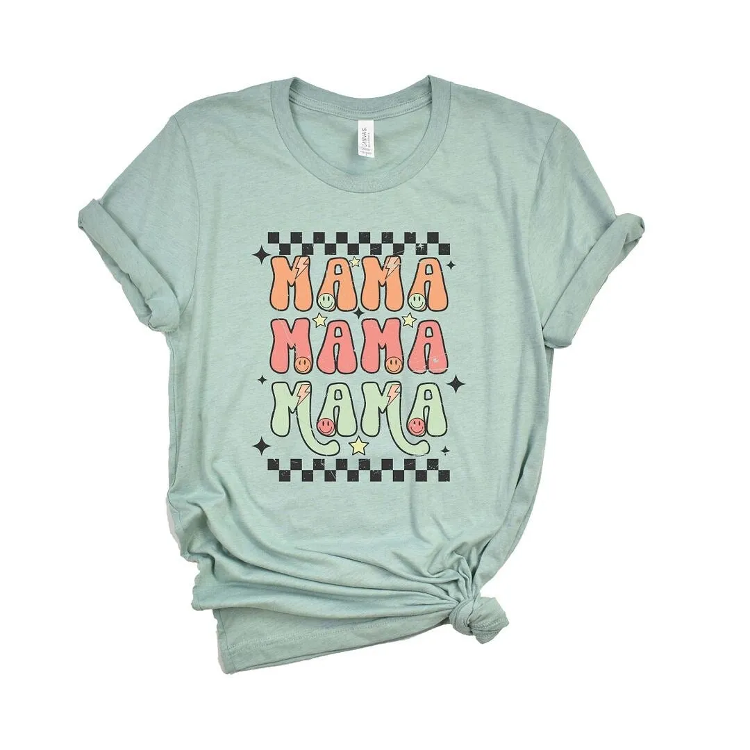 Checkered Stacked Mama Short Sleeve Crewnneck Tee sold by Zulily product image thumbnail 2