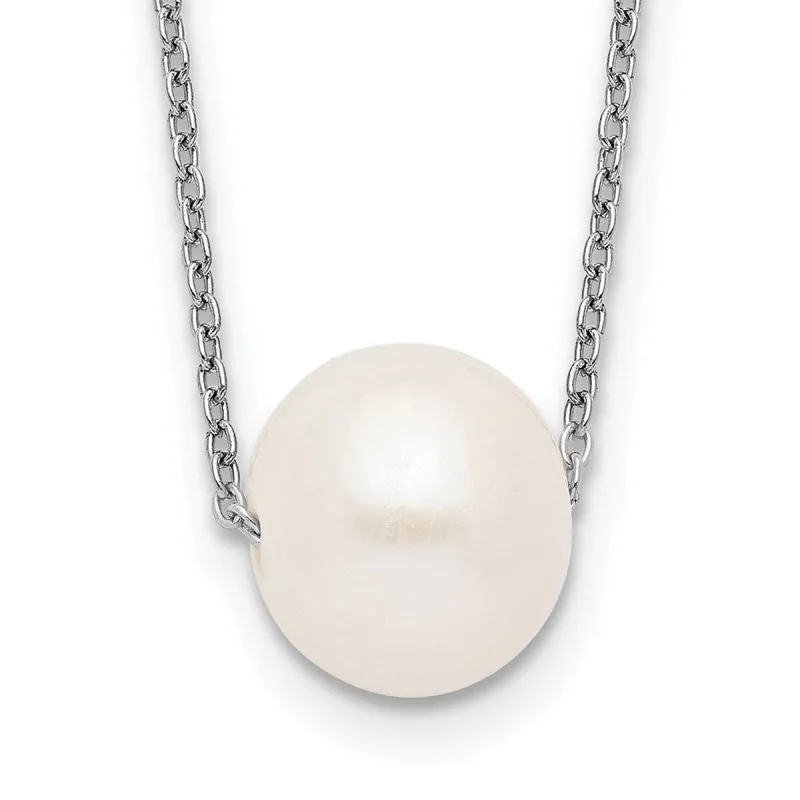 Curata 925 Sterling Silver 10 11mm White Freshwater Cultured Pearl Necklace 17" sold by Zulily
