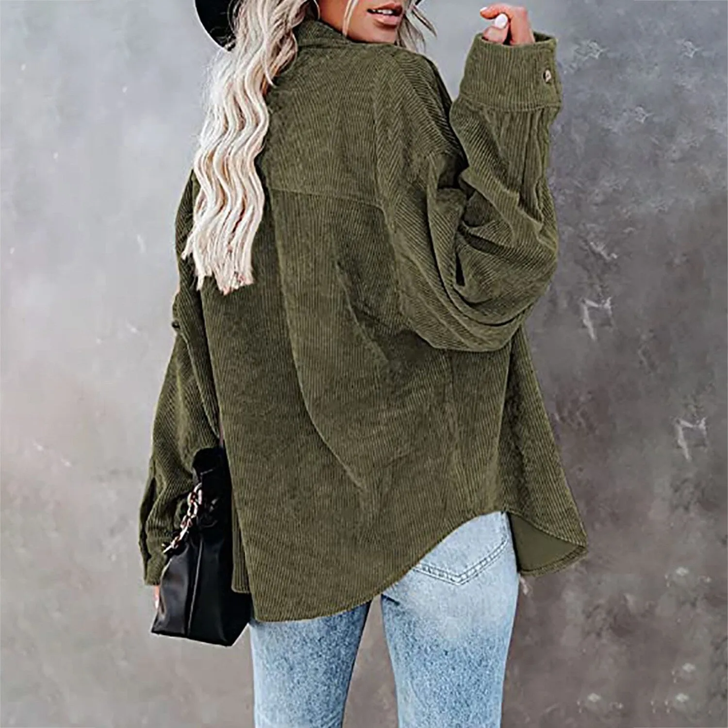 Army Green Pocket Corduroy Shirt sold by Zulily product image thumbnail 3