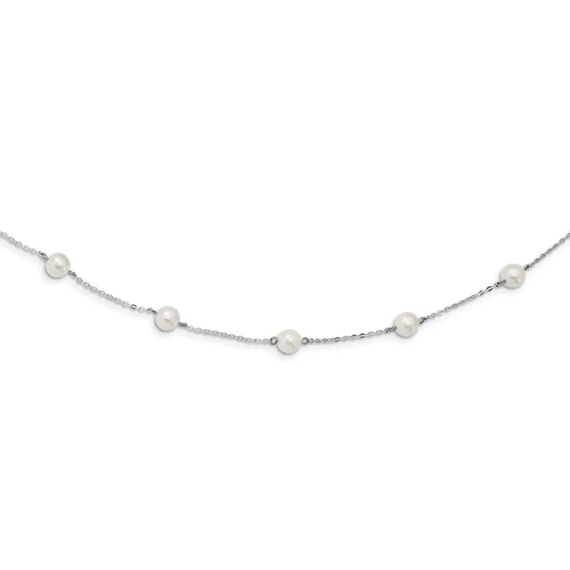Curata 925 Sterling Silver Lobster Claw Closure and Freshwater Freshwater Cultured Pearl Necklace 7mm sold by Zulily