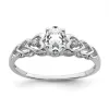 Curata 925 Sterling Silver Polished White Topaz and Diamond Ring 2mm sold by Zulily