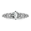 Curata 925 Sterling Silver Polished White Topaz and Diamond Ring 2mm sold by Zulily