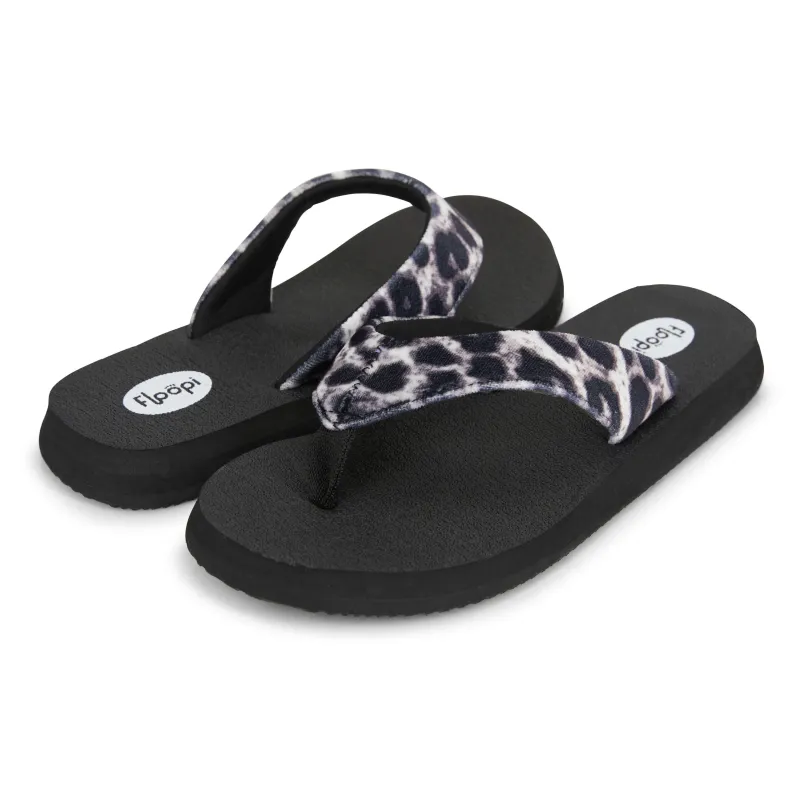 Women's Ella Yoga Mat Animal Print Velour Flip Flop sold by Zulily