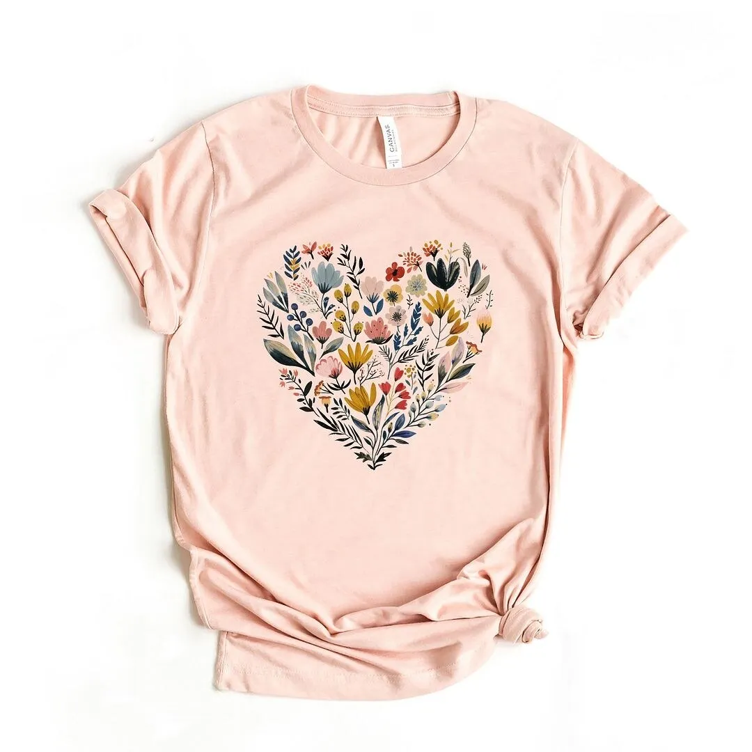 Heart Floral Short Sleeve Crewnneck Tee sold by Zulily product image thumbnail 2