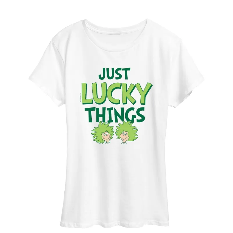 Women's Dr. Seuss Just Lucky Things St Patrick's Day Short Sleeve Tee sold by Zulily