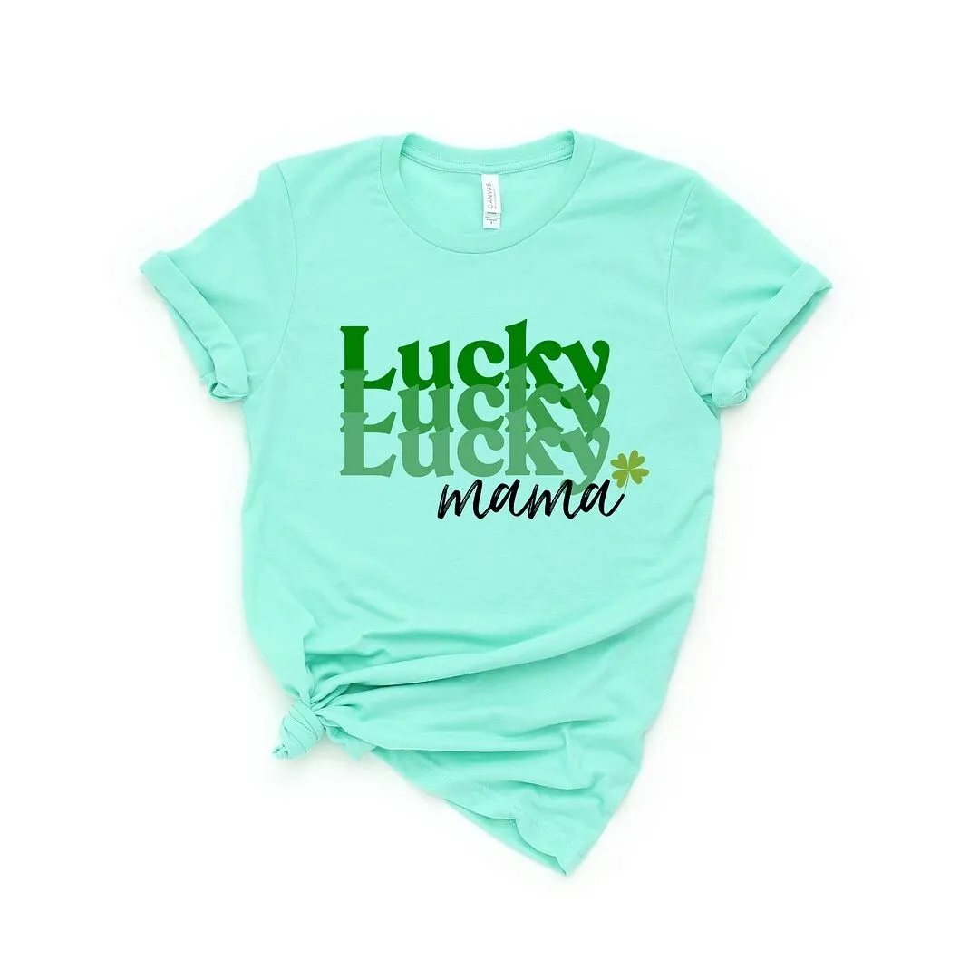 Lucky Mama Stacked Short Sleeve Crewnneck Tee sold by Zulily product image thumbnail 2