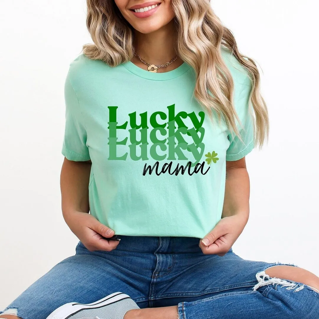 Lucky Mama Stacked Short Sleeve Crewnneck Tee sold by Zulily product image thumbnail 3