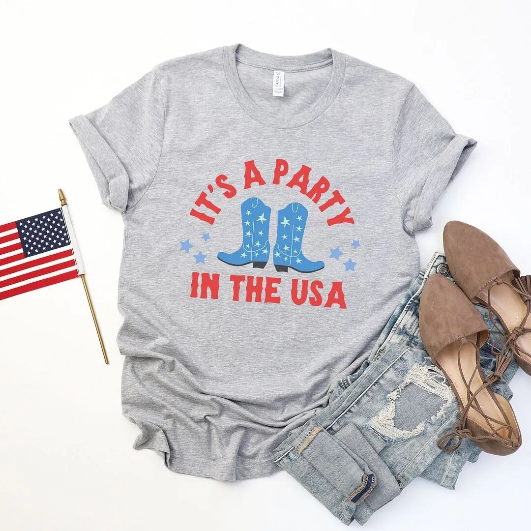 It's A Party Boots Short Sleeve Crewnneck Tee sold by Zulily