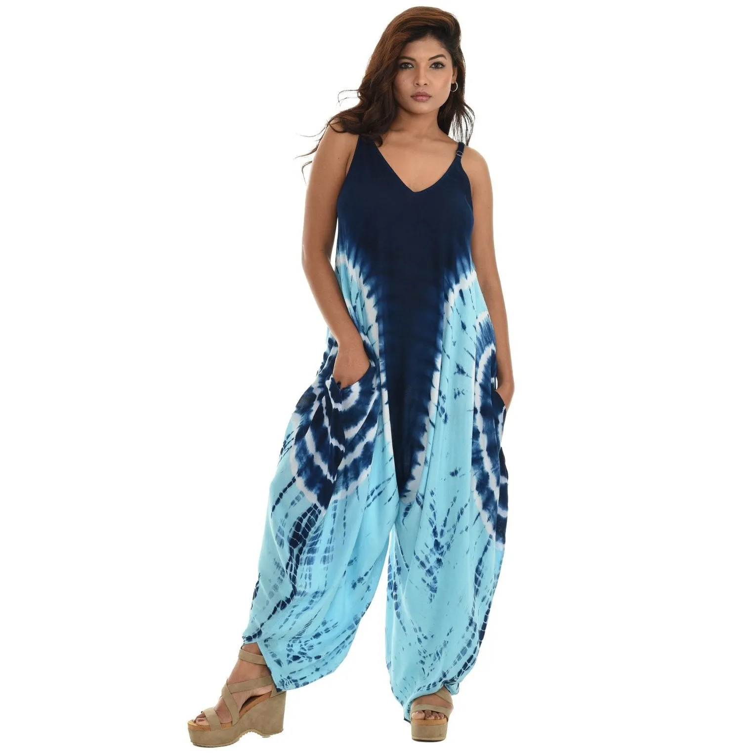 Tie-Dye Sleeveless Women Jumpsuit sold by Zulily