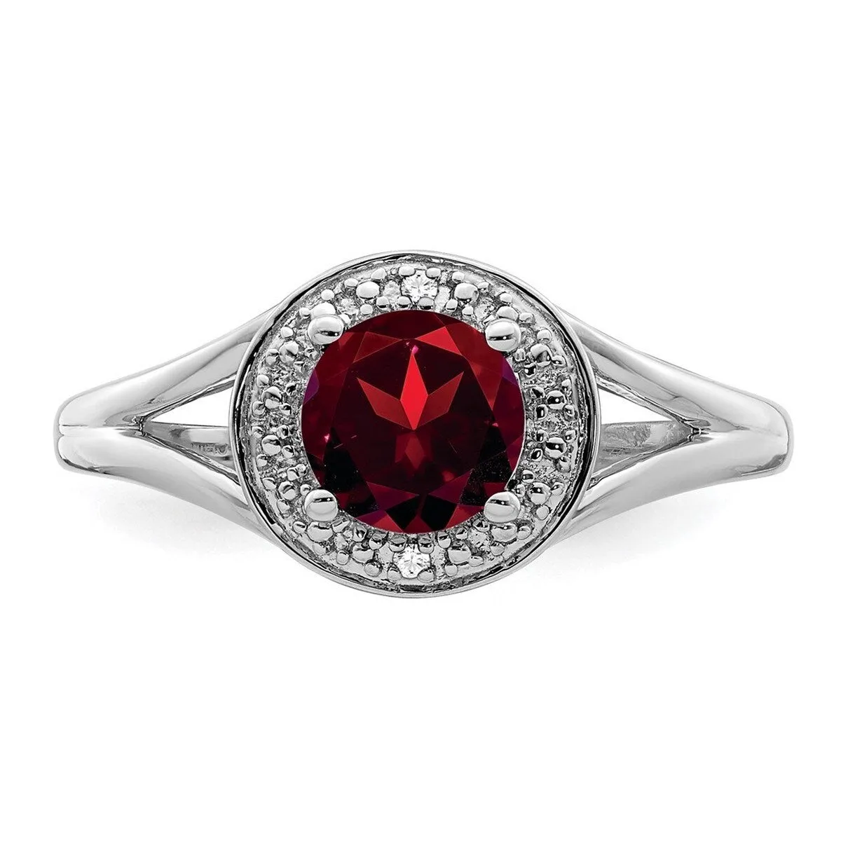 Curata 925 Sterling Silver Polished Diamond and Garnet Ring 2mm sold by Zulily product image thumbnail 5