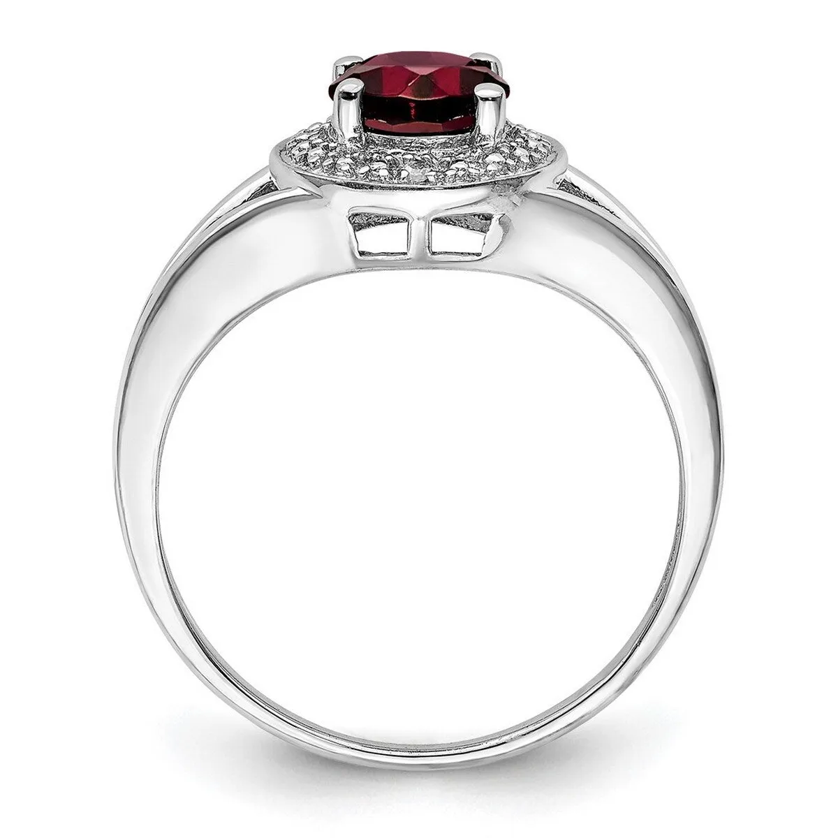 Curata 925 Sterling Silver Polished Diamond and Garnet Ring 2mm sold by Zulily product image thumbnail 4