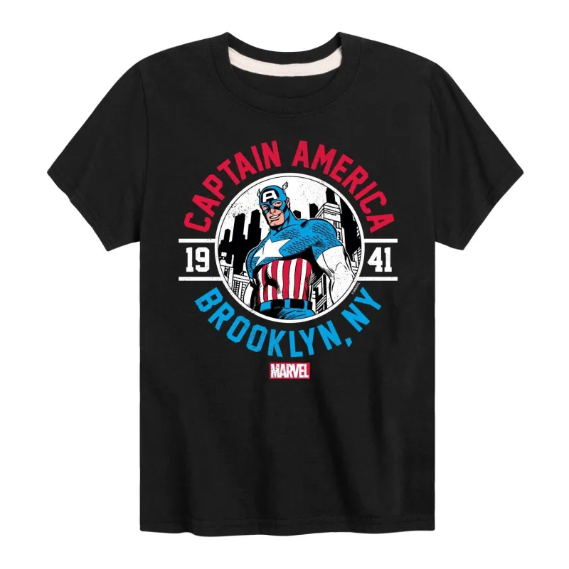 Boys Captain America Brooklyn NY Short Sleeve Tee sold by Zulily